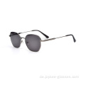 Klassische Vollrandroundform Anti UV400 handgefertigte Metall Sonnenbrille